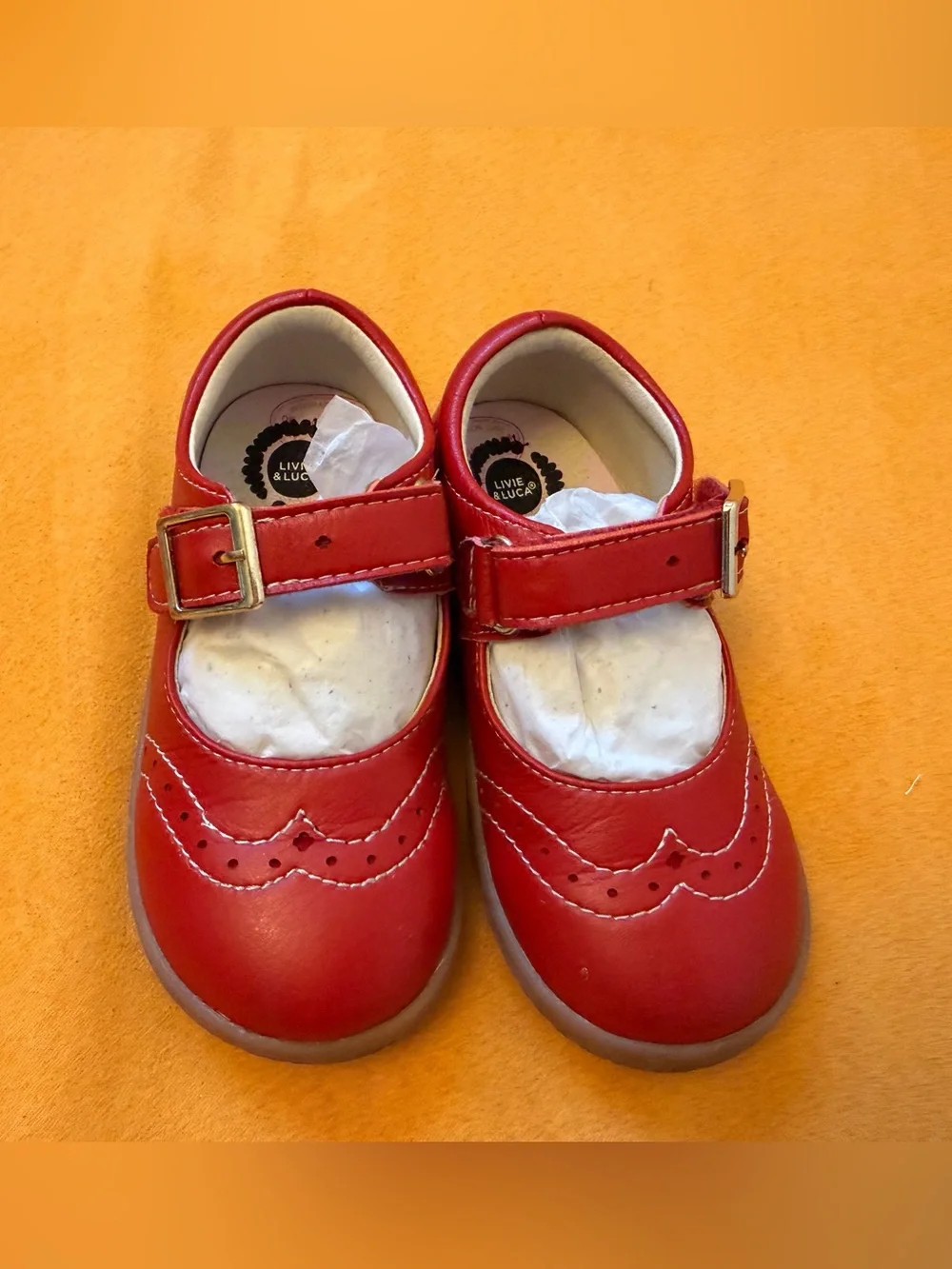 Livie & Luca Libra Red Leather Mary Jane.